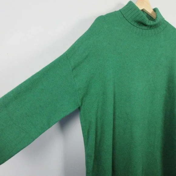 POMANDER PLACE Vivianne Green Turtleneck Oversized Sweater Dress XL 3/4 Length - Picture 2 of 10
